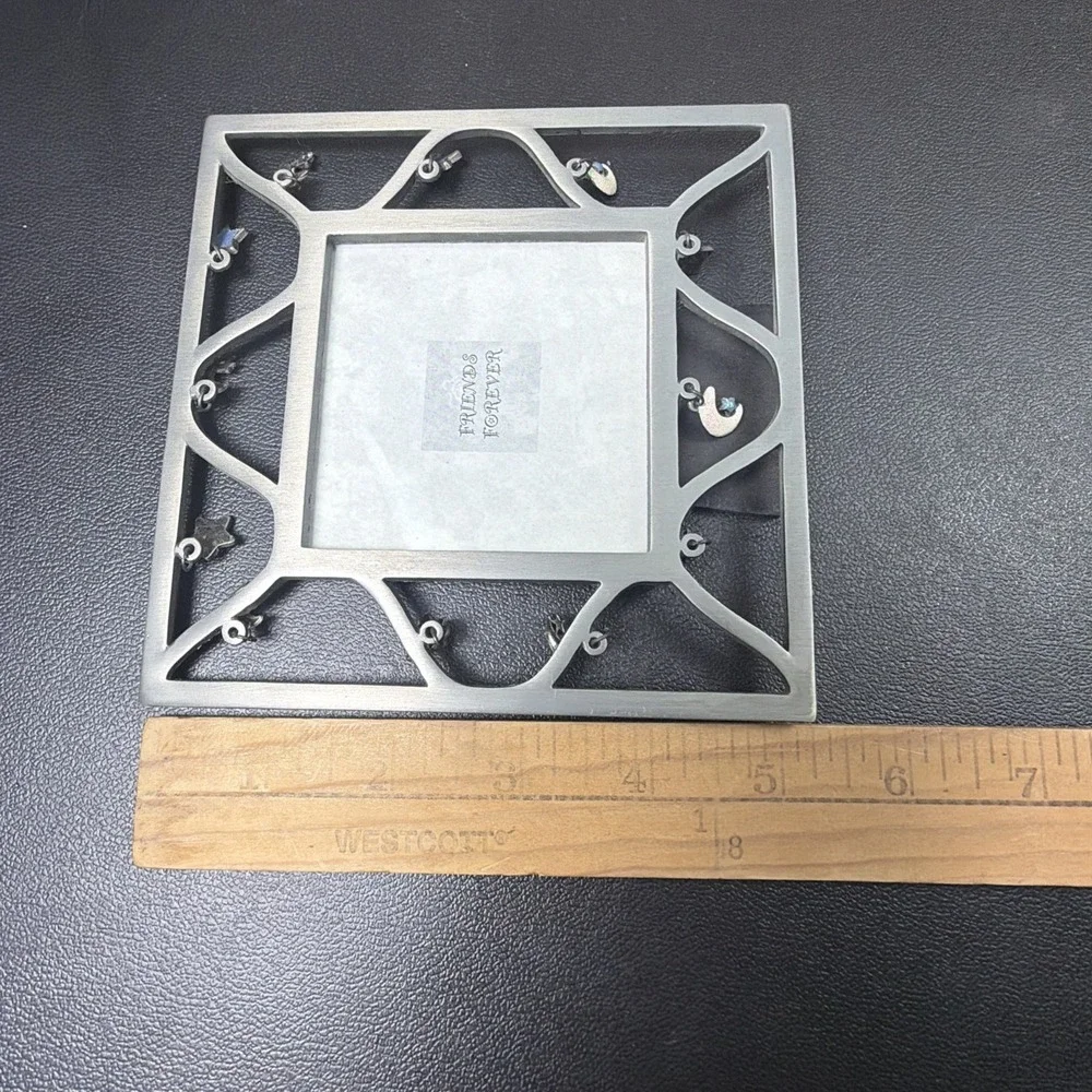 VTG 90s Celestial Metal Photo Frame 5x5 3x3 Stars Moons Metal Y2K Moon Whimsy
